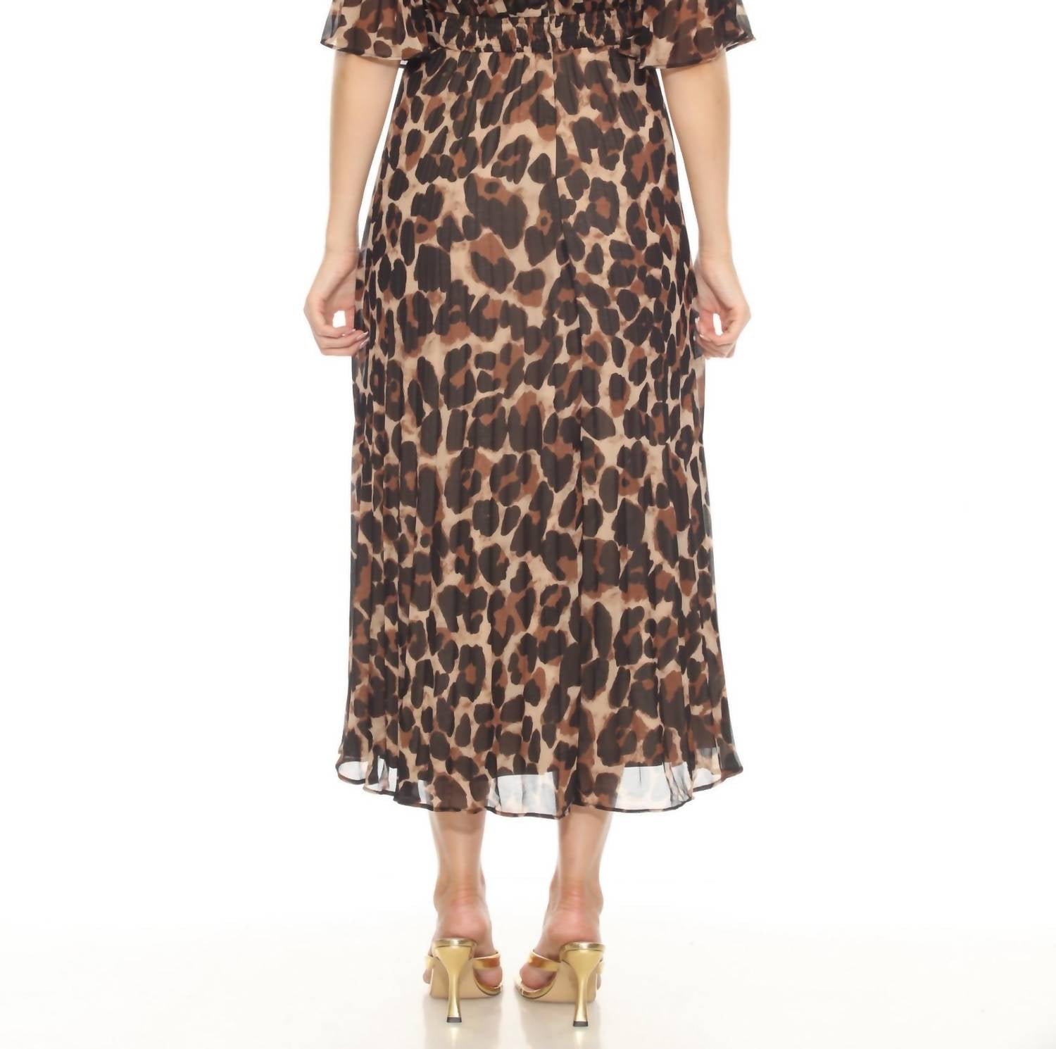 Joseph Ribkoff - Animal Print Chiffon Midi Fit & Flare Dress