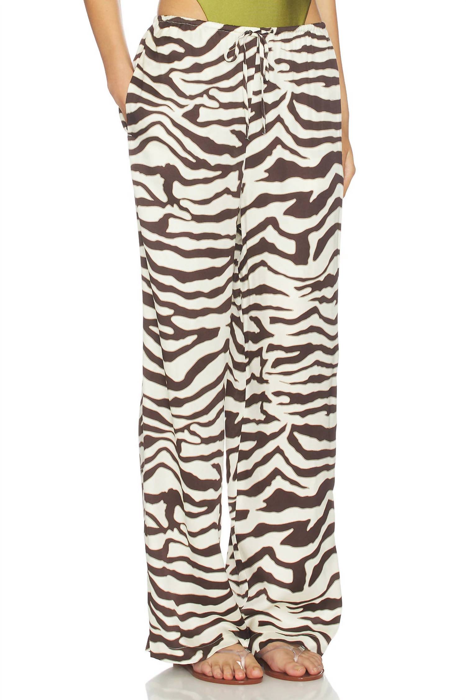 Rails Espresso Zebra Damani Pants in beige - women's pants - detail view
