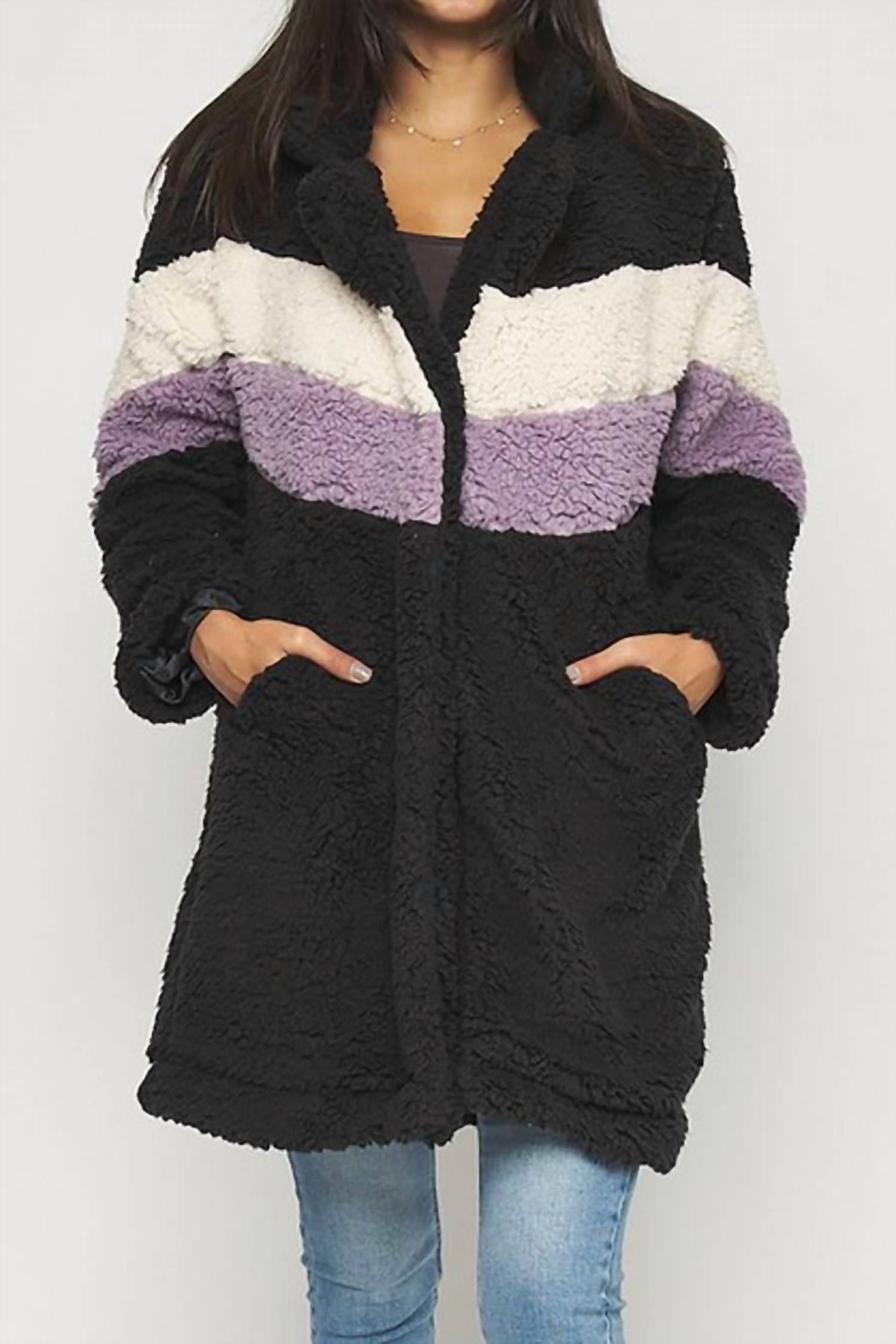Love Tree - Sherpa Zipper Color Block