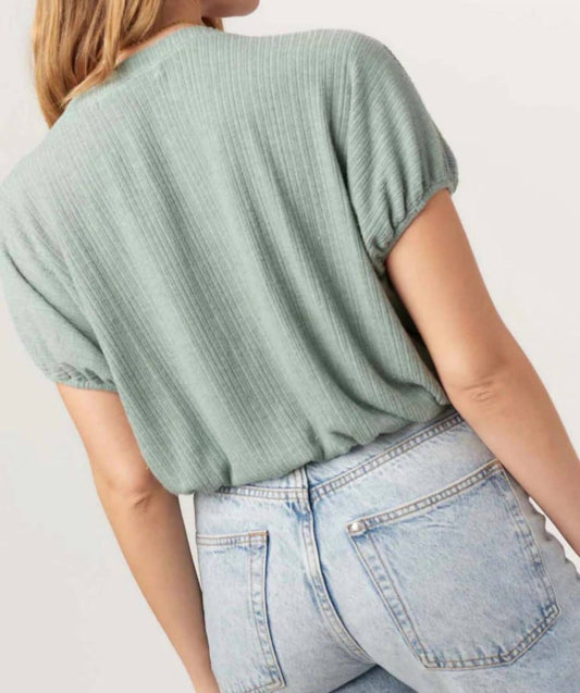 Project Social T - Cerise V-Neck Bubble Rib Tee