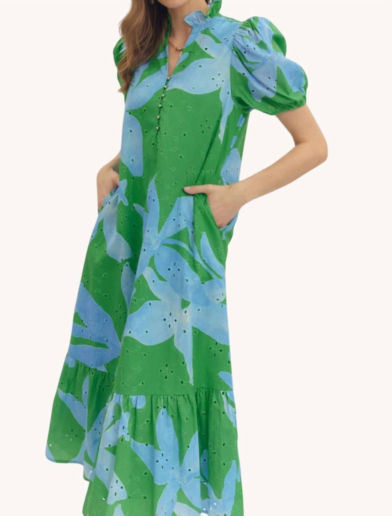 Entro - Botanical Cotton Midi Dress