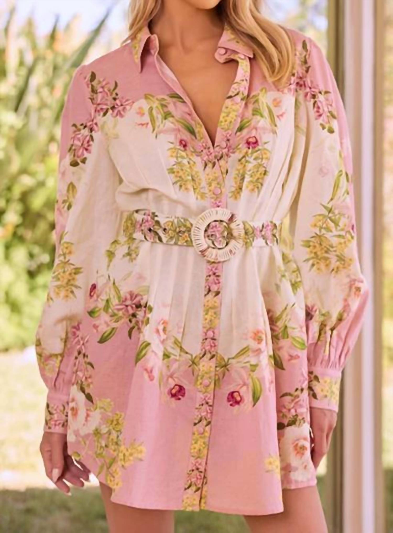 Hemant & Nandita - Short Shirt Dress With Belt