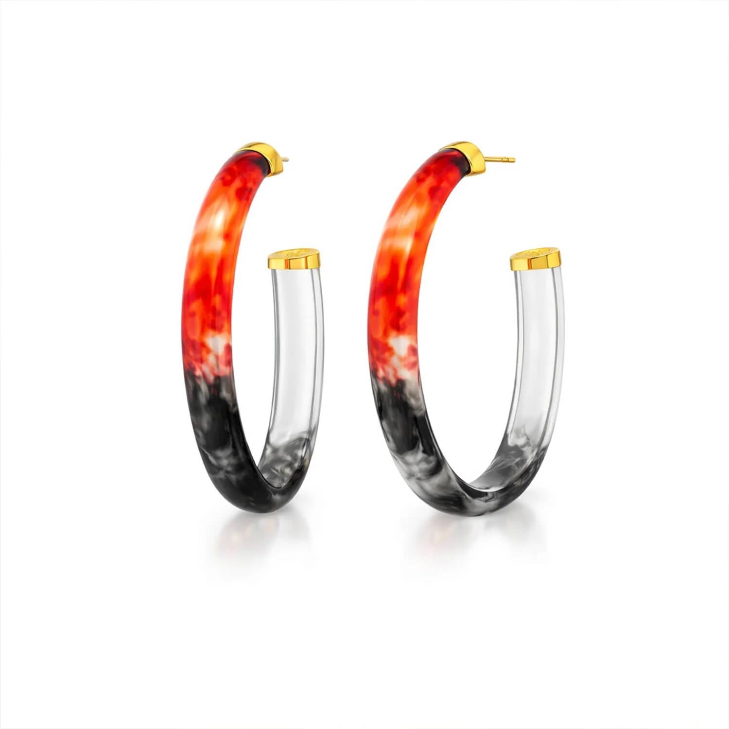 Gold & Honey - Women's Game Day Xl Oval Tie Dye Lucite Hoop Earrings