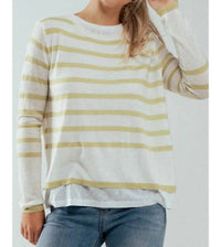 Urban Daizy Casual Crewneck Sweater in green - women's sweater - detail view