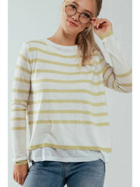 Urban Daizy Casual Crewneck Sweater in green - women's sweater - alternate view