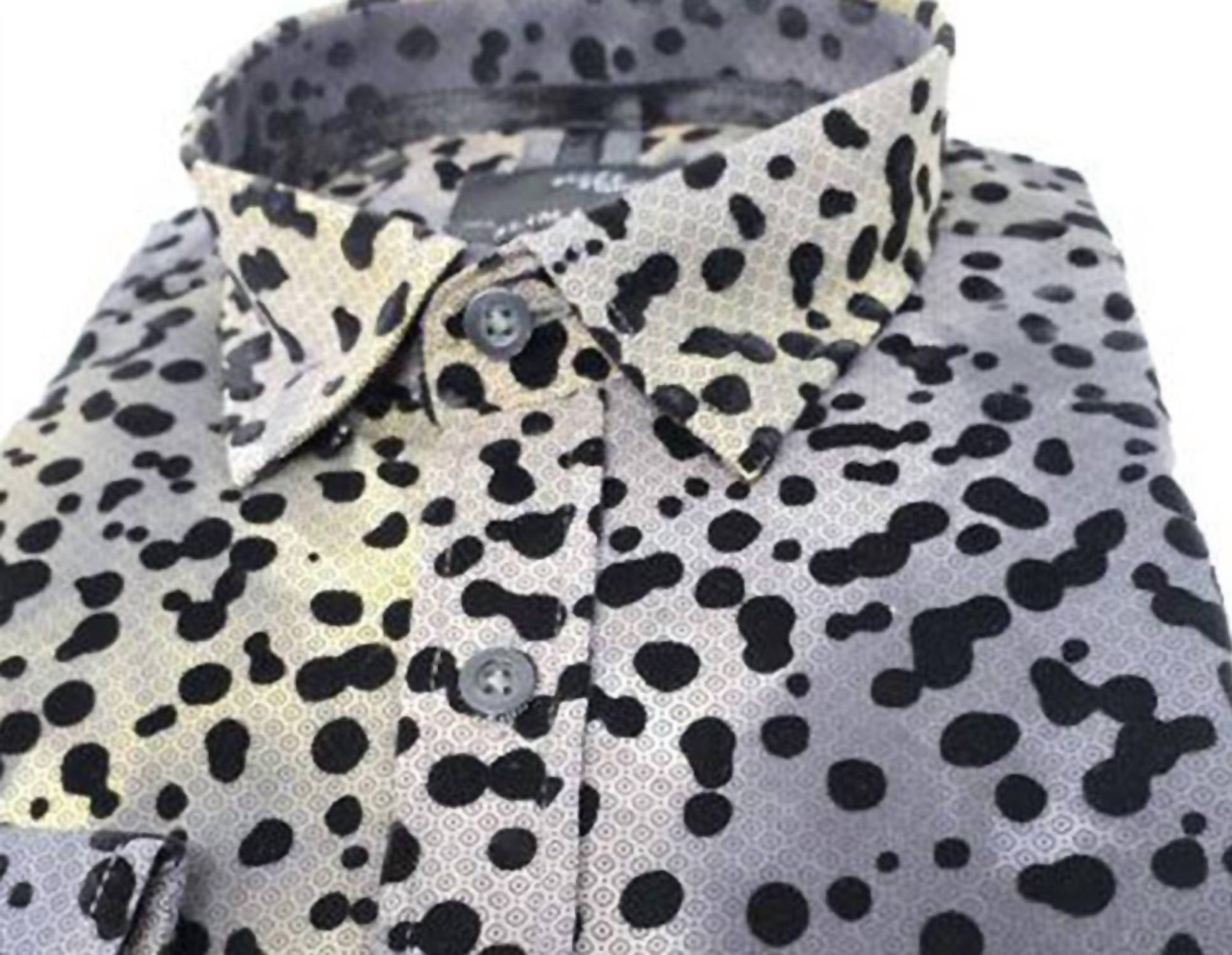 Eight X - Men's Button Down Shirt With Dot Flocking
