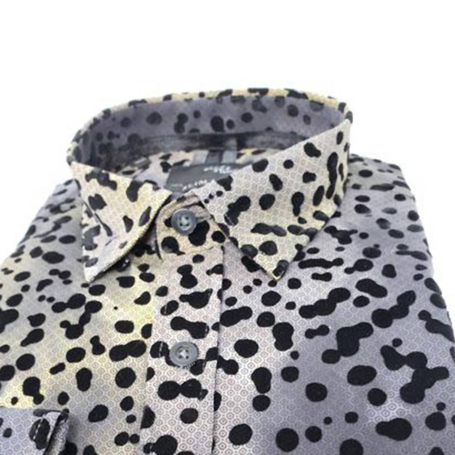 Eight X - Men's Button Down Shirt With Dot Flocking