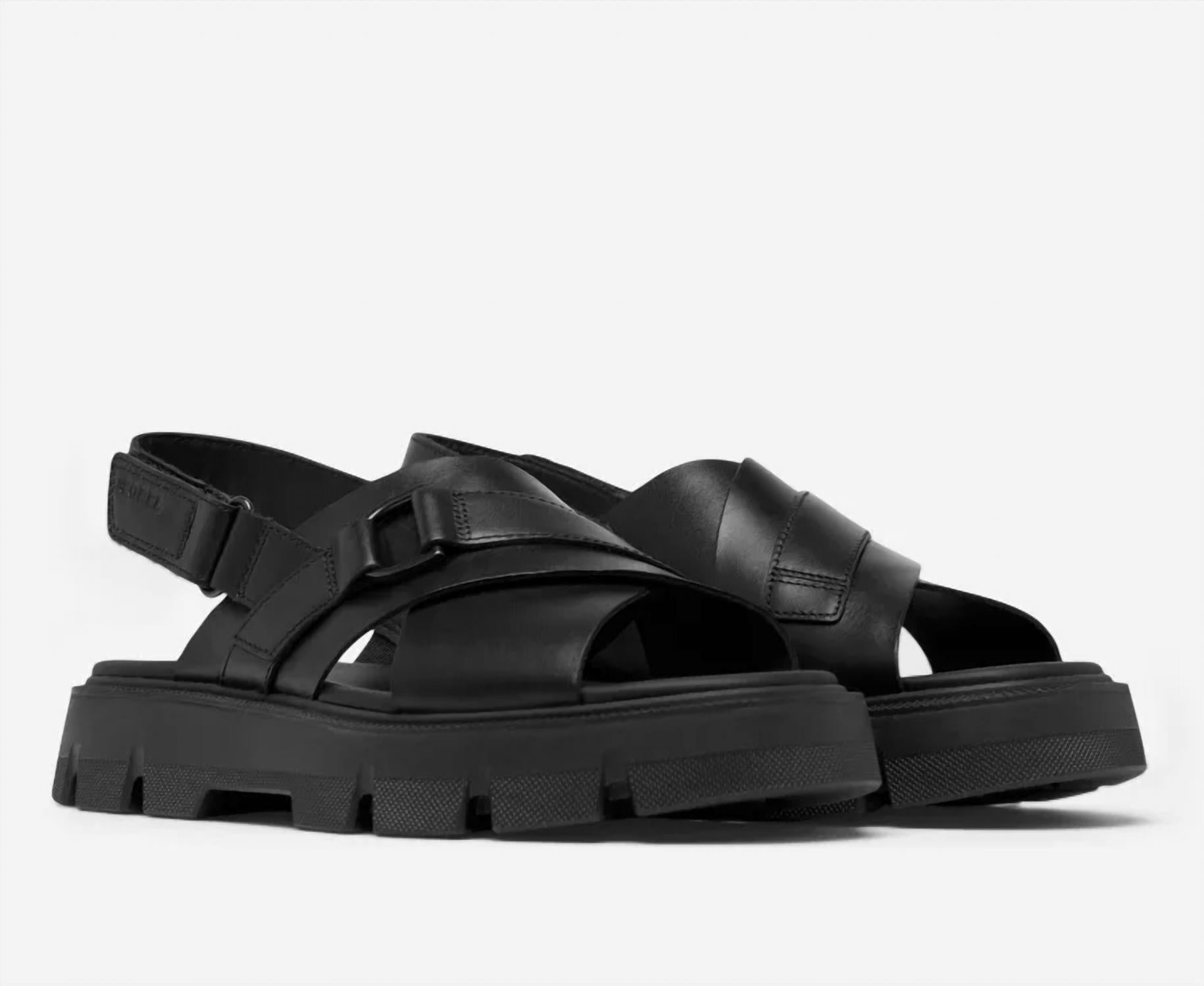 SOREL Women's Rein Crisscross Sandals in black - women's sandal - detail view
