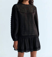The New Society - Embroidered Dahlia Blouse