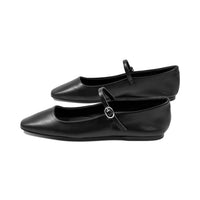 STEVE MADDEN Women's Maple Flats in black leather - women's flats - detail view