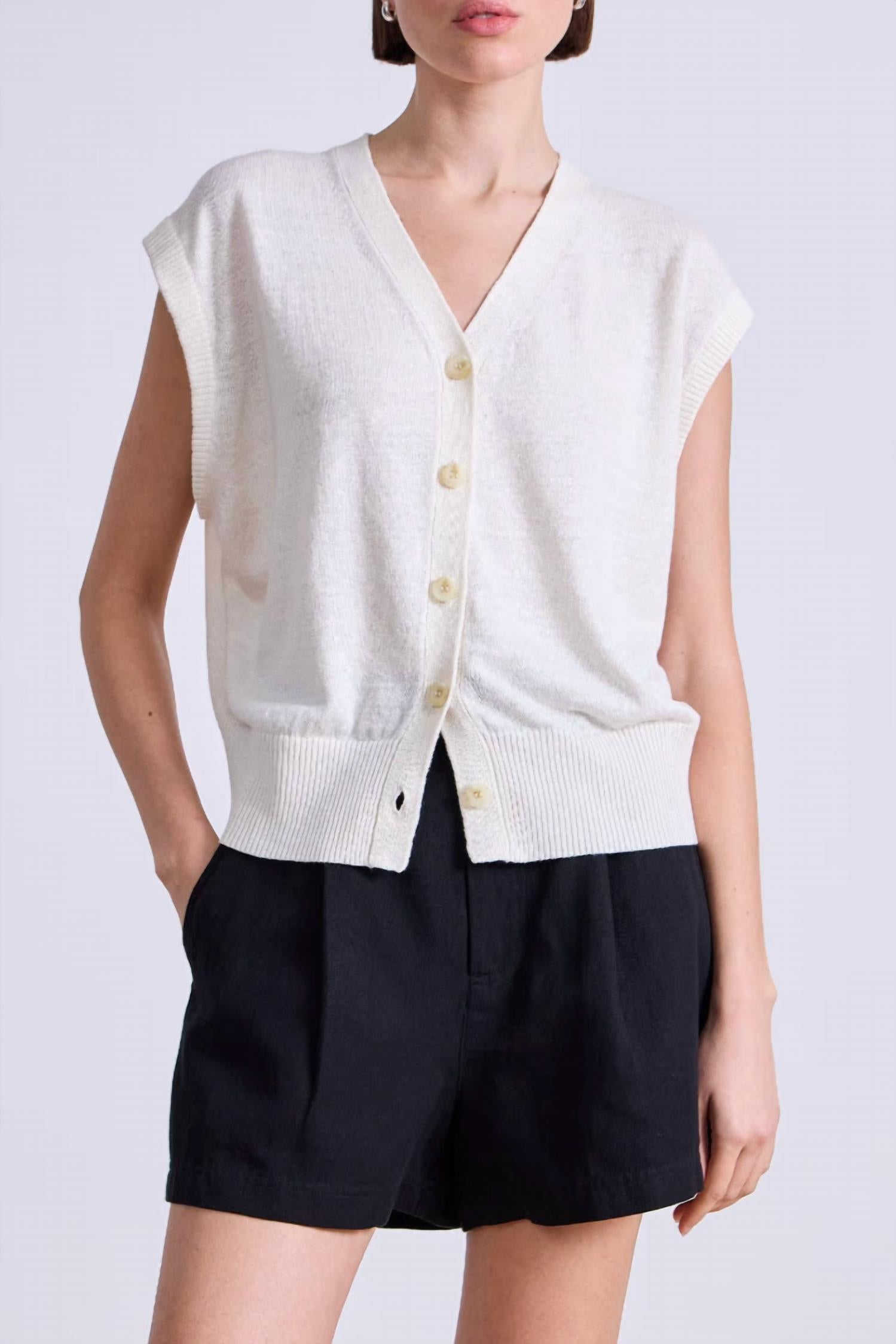 Apiece Apart - Fine Weight Cropped Vest