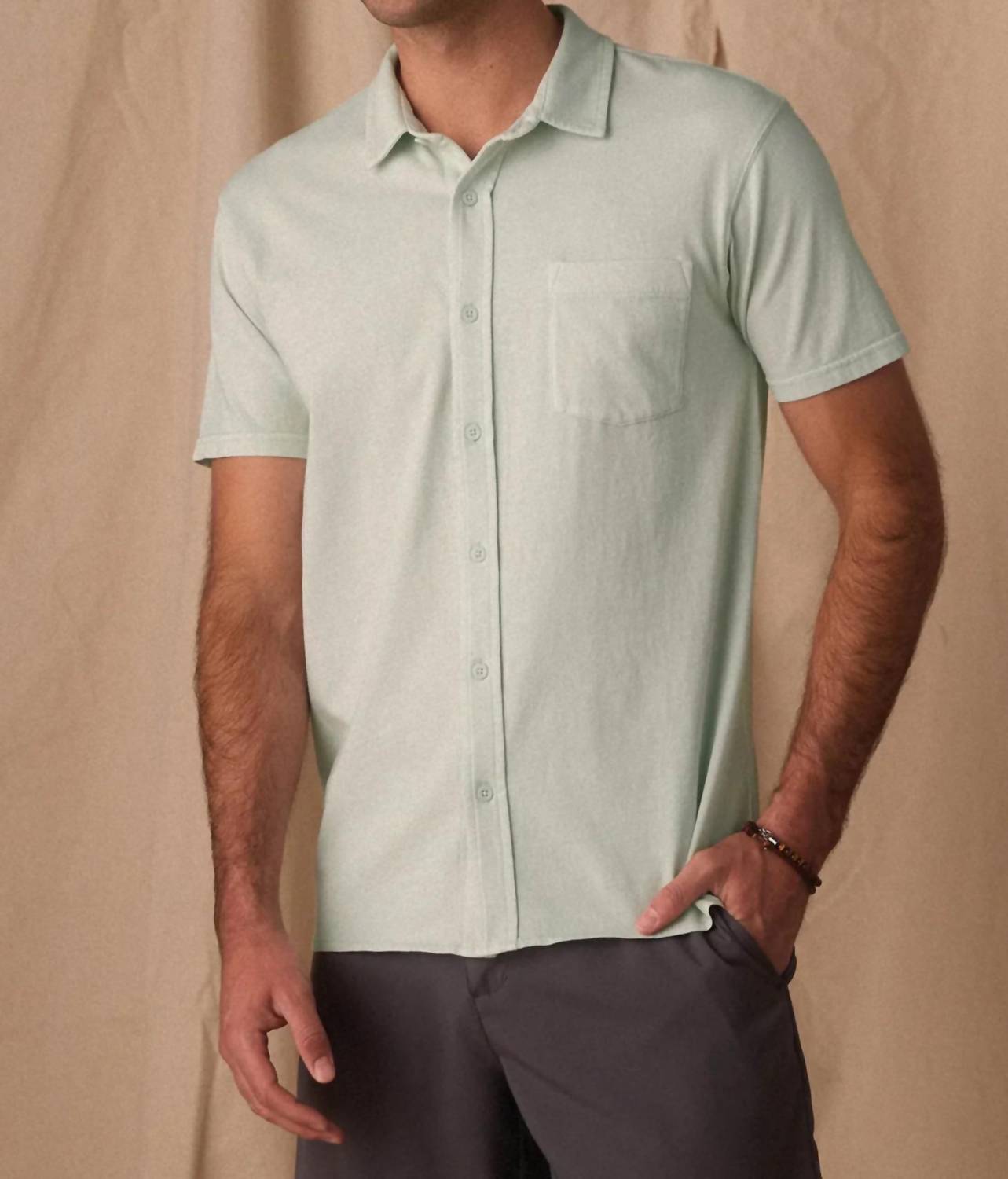 The Normal Brand - Jersey Short Sleeve Button Up Shirt