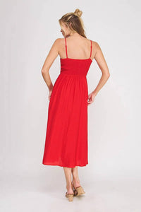 Allie Rose - Spaghetti Strap Smocked Midi Dress