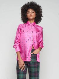 Vilagallo - ROSA SILK PRINT EQUESTRIAN SHIRT
