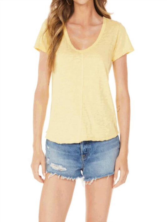 Bobi - Short Sleeve Center Seam V Neck Tee