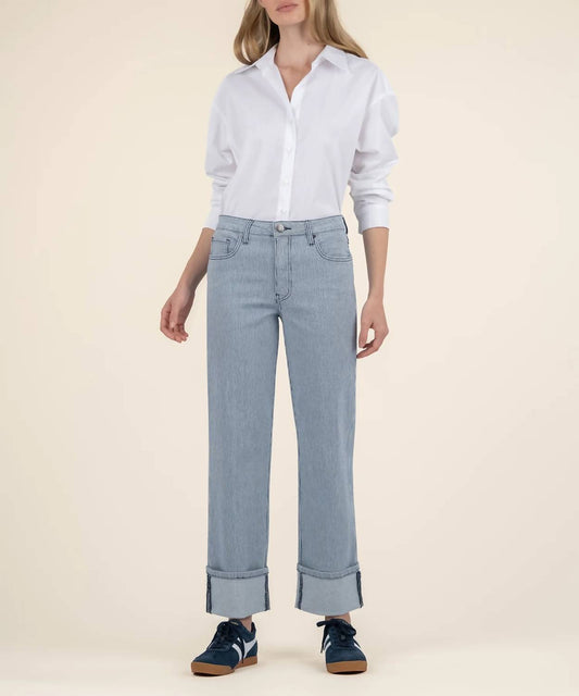 Kut From The Kloth - Fay High Rise Straight Leg Rolled Cuff Jeans