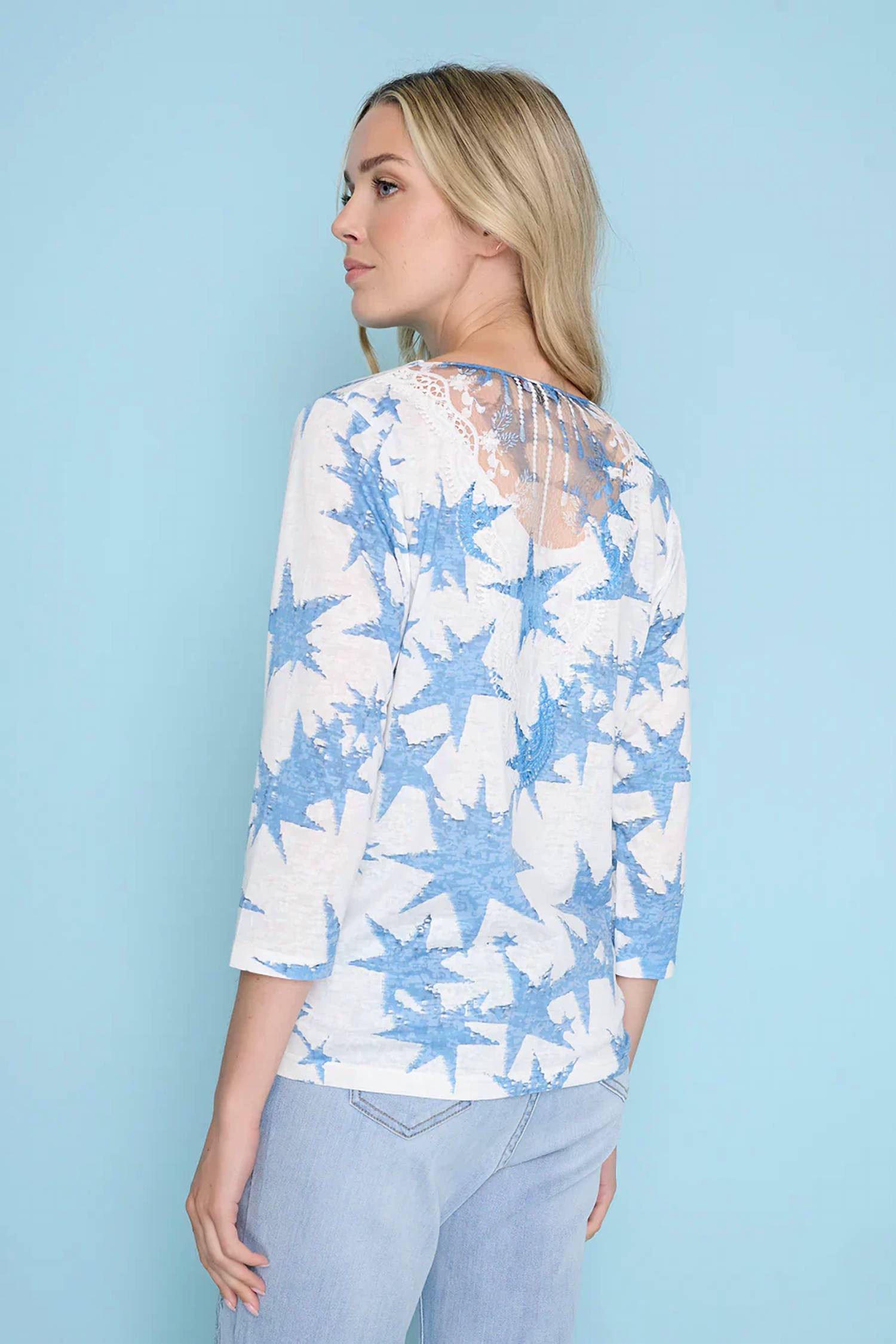 Picadilly - V-Neck Star Printed Blouse