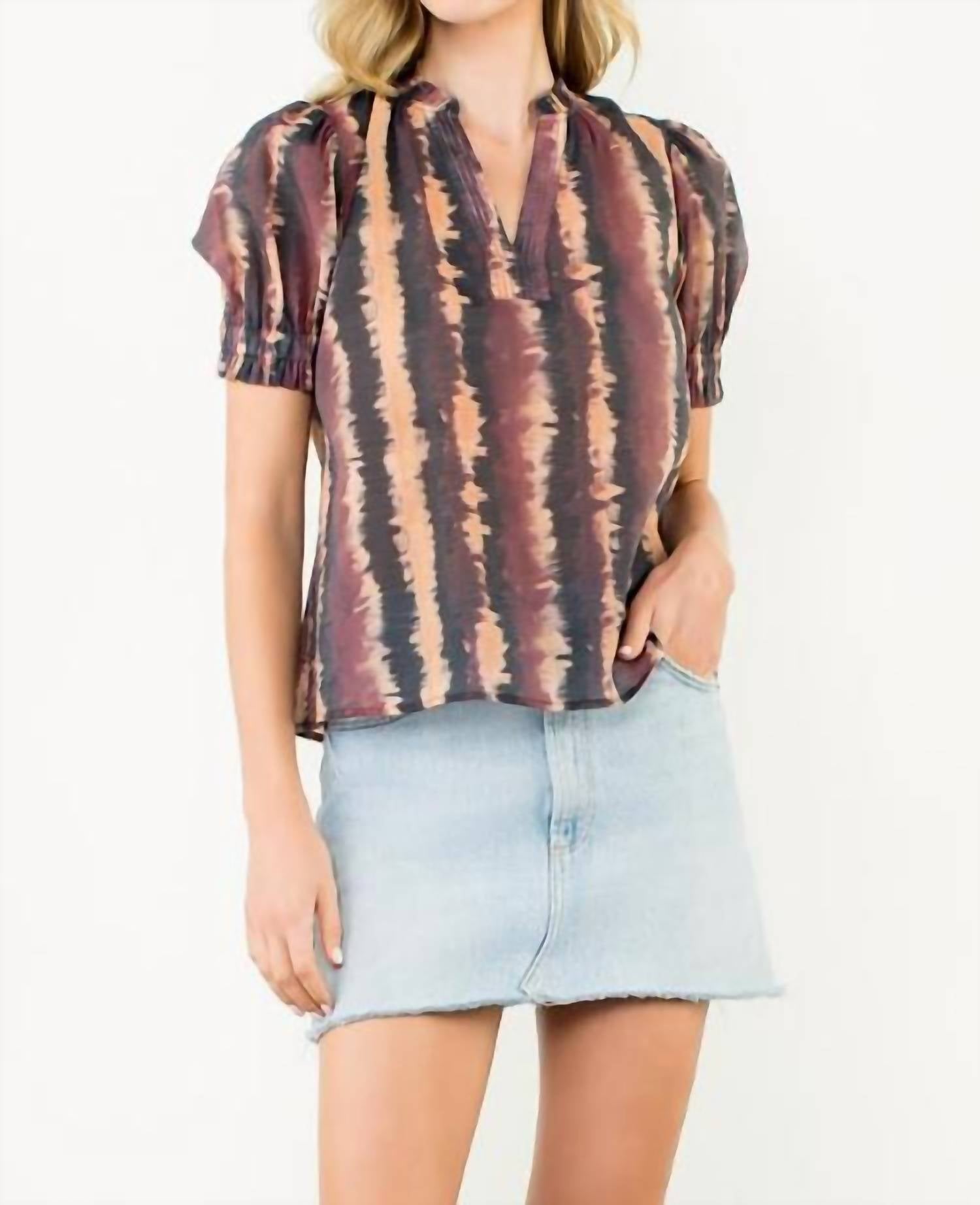 Thml - Tie Dye Stripe V-neck Top