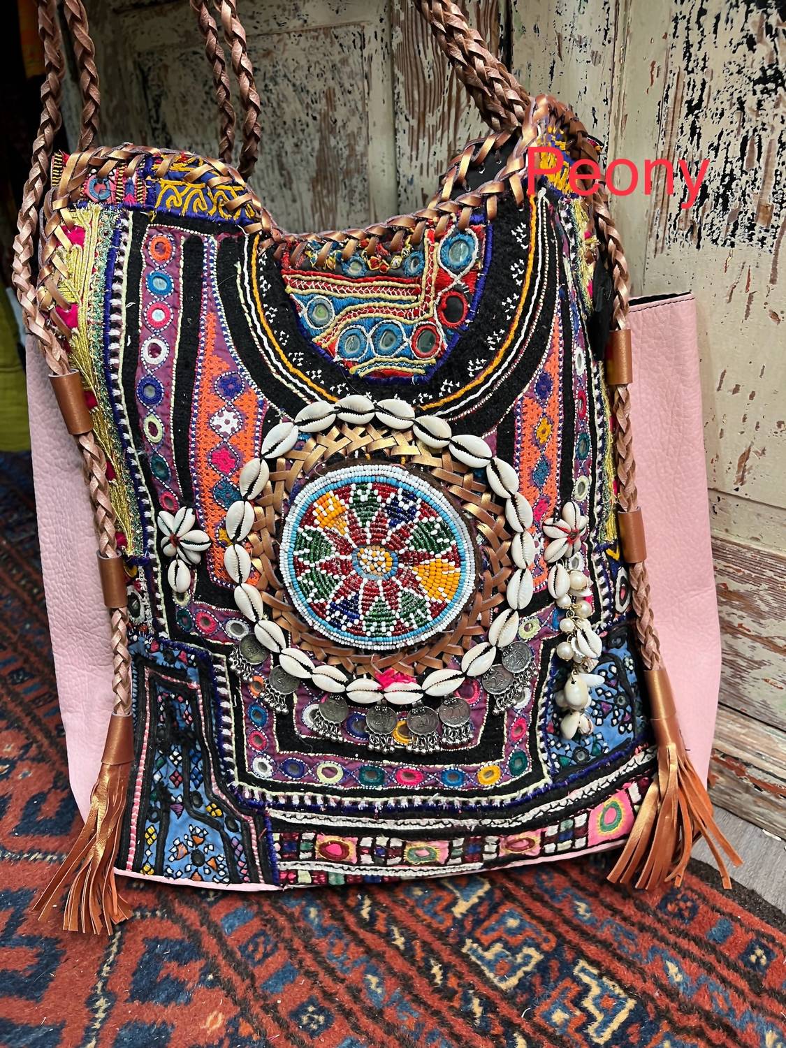 Kantha Bae - Women's Upcycled Embroidered Market Braided Tote Bag