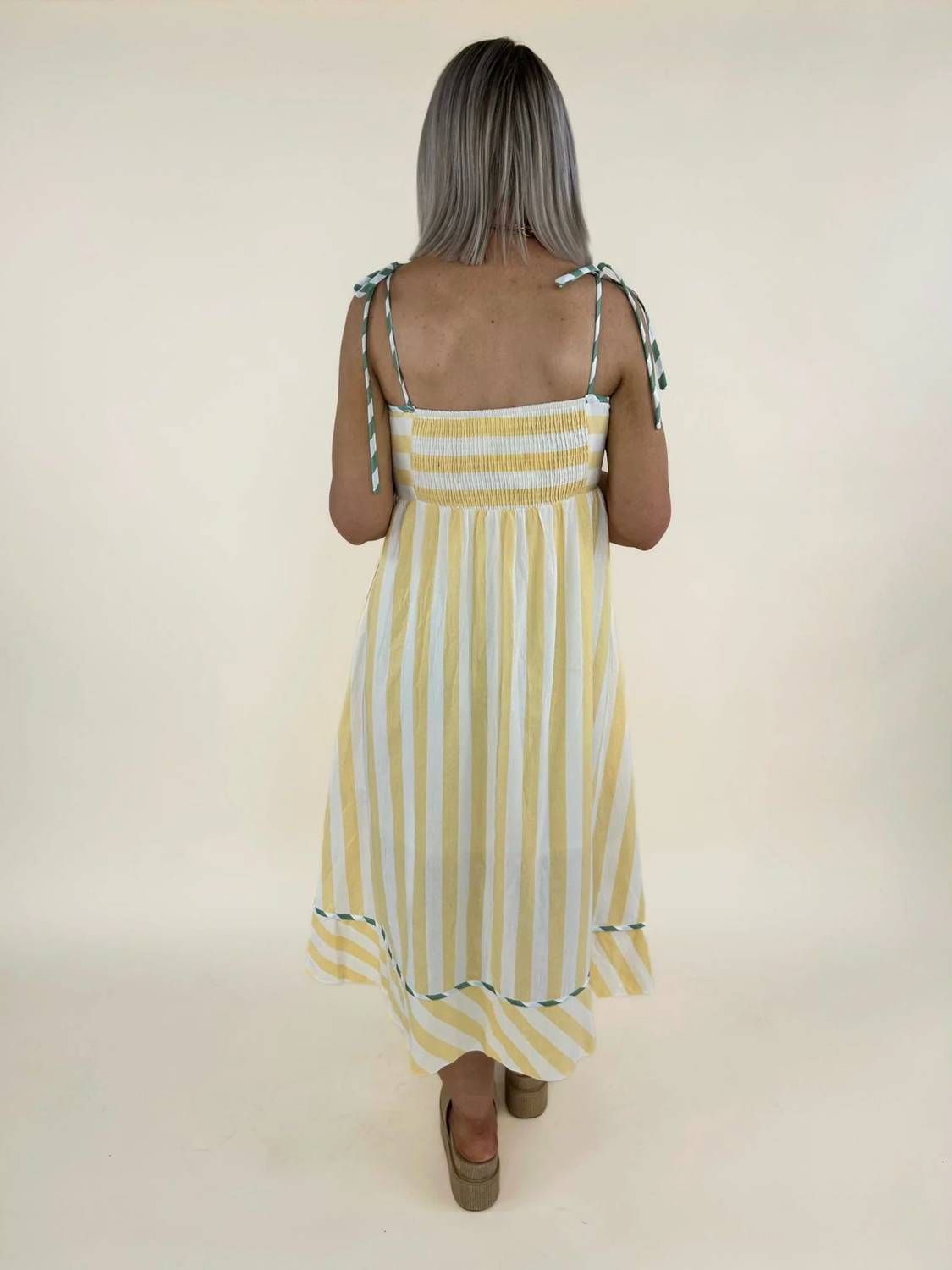 &Merci - Raya Striped Binding Midi Dress