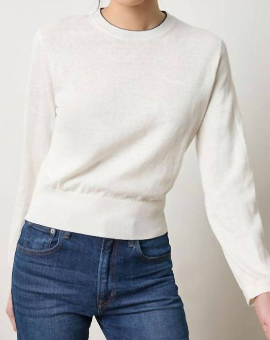 Lilla P - Pleated Sleeve Crewneck Sweater