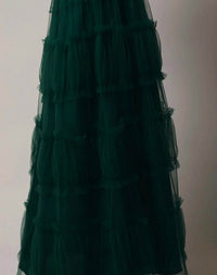 Sunday Edition - Frilled Tiered Mesh A-Line Midi Skirt