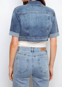 Charlie B - Cropped Short Sleeve Denim Jacket