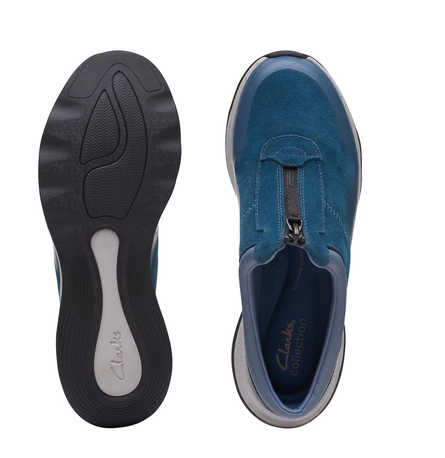 Clarks Women's Jaunt Way Clog in blue grey suede - women's shoe - view 6