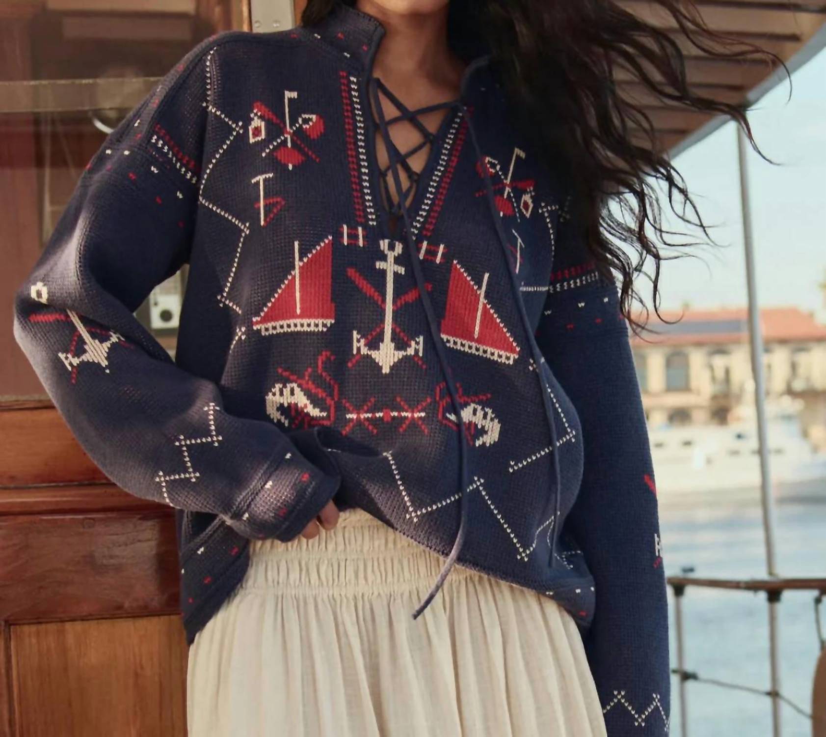 The Great. - The Fisherman Laceup Pullover