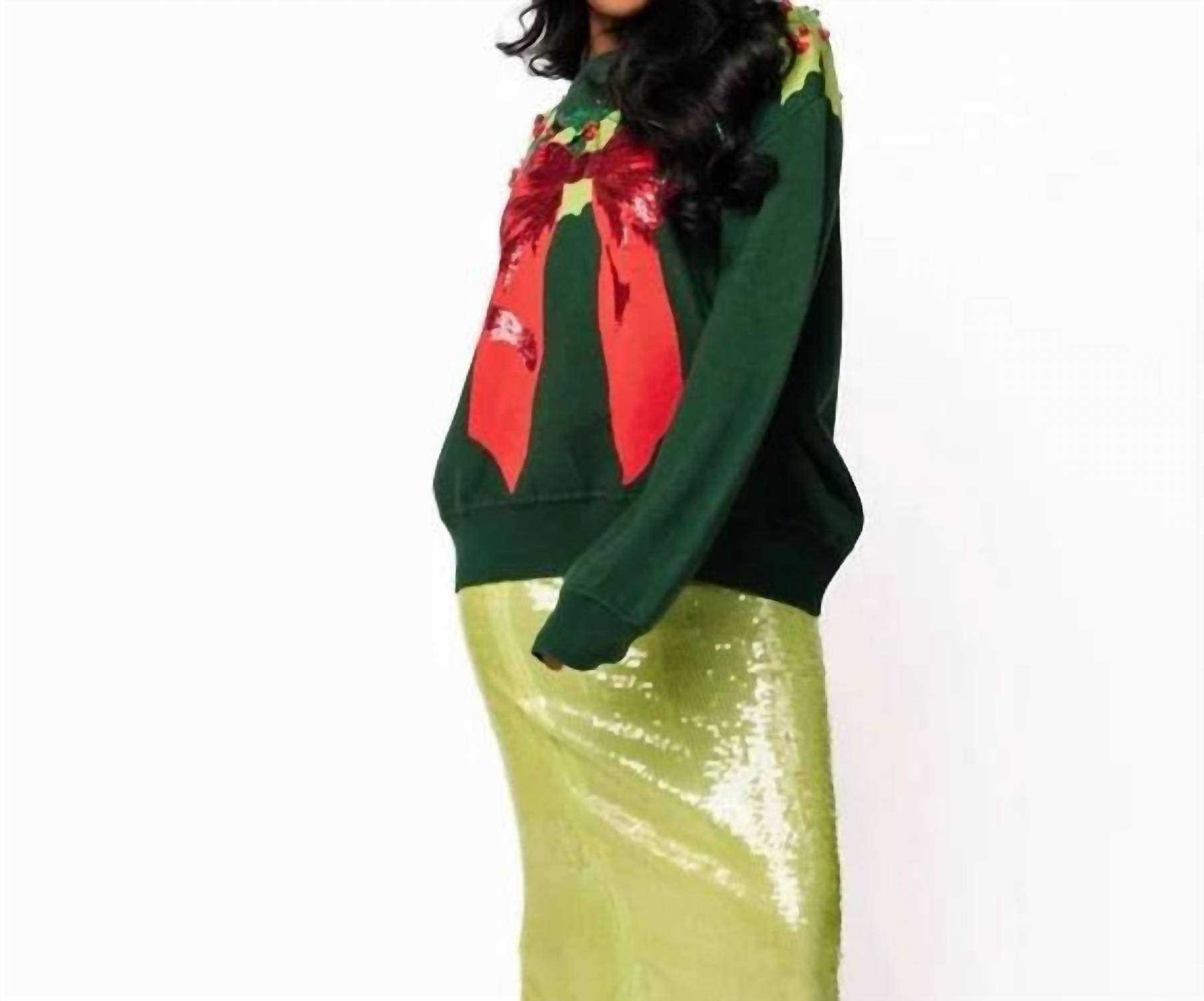 Queen Of Sparkles - Wreath Long Sleeve Sweater