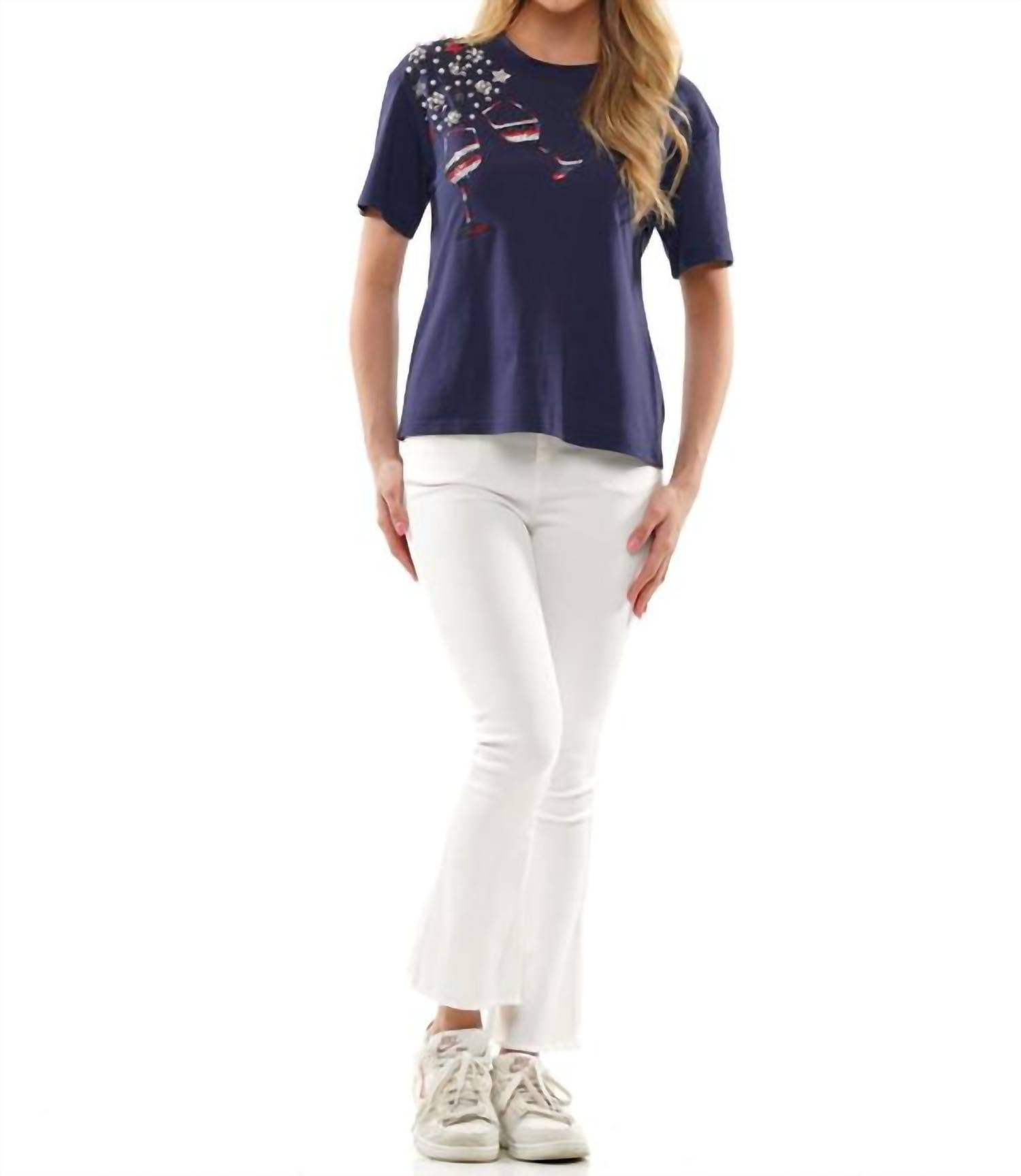 Why Dress American Wine Glass Tee in navy - women's t-shirt - view 4