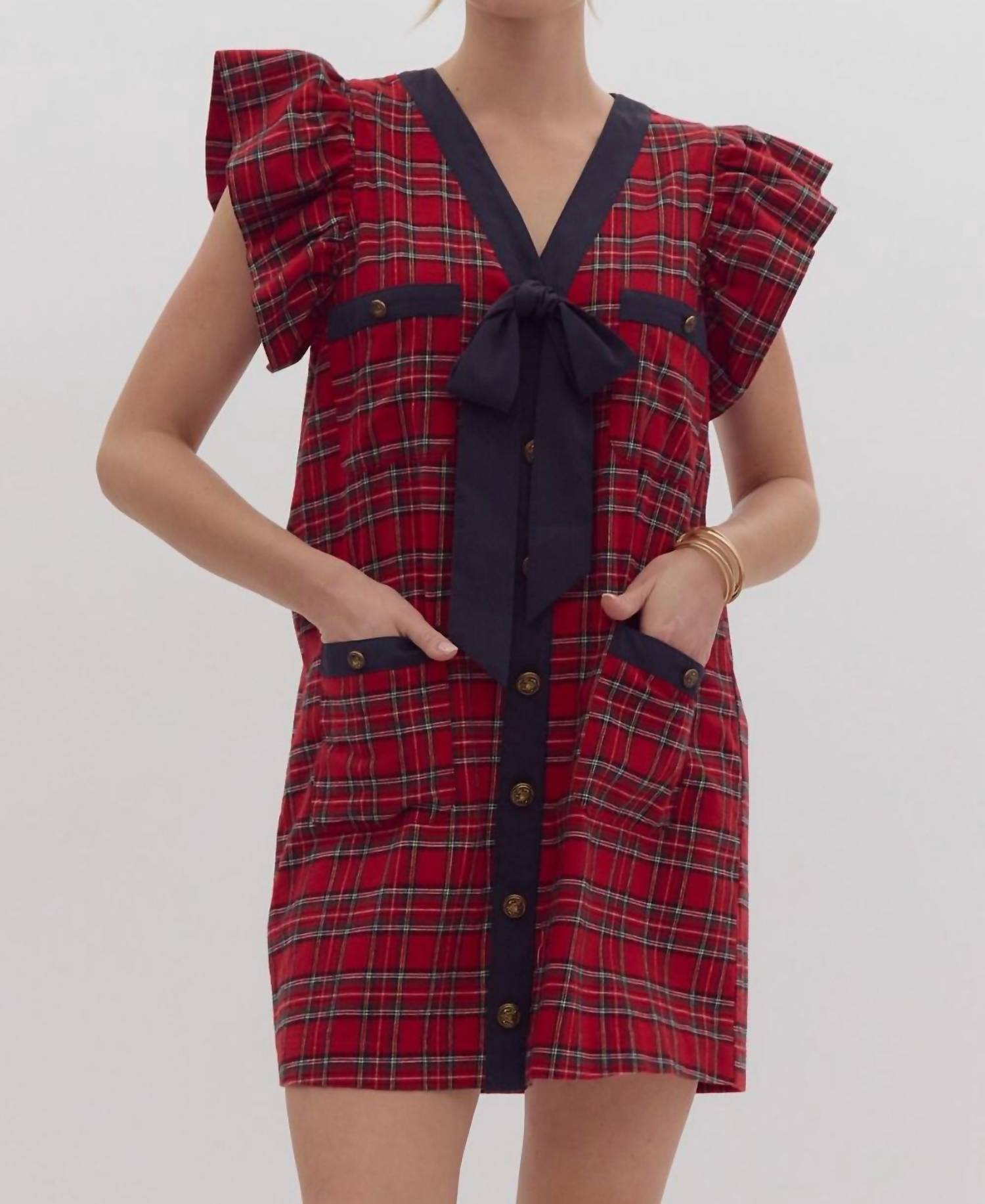 entro Joy Mini Dress in red - women's dress