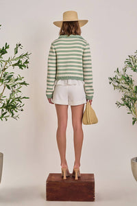 English Factory - Pistachio Stripe Cardigan