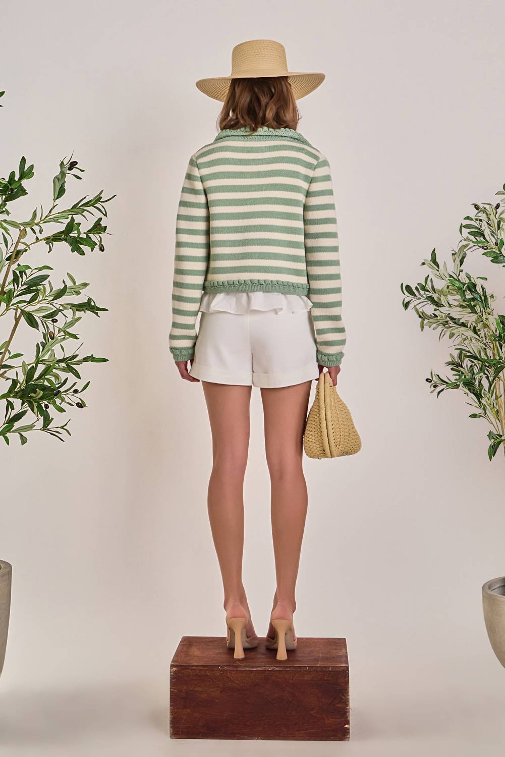 English Factory - Pistachio Stripe Cardigan