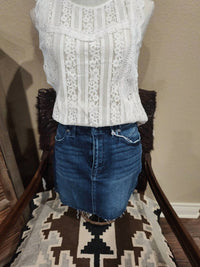 WISHLIST Women's Lace See Through Top in shell - women's blouse - detail view