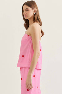Entro - Lucy Polka Dot Strapless Top