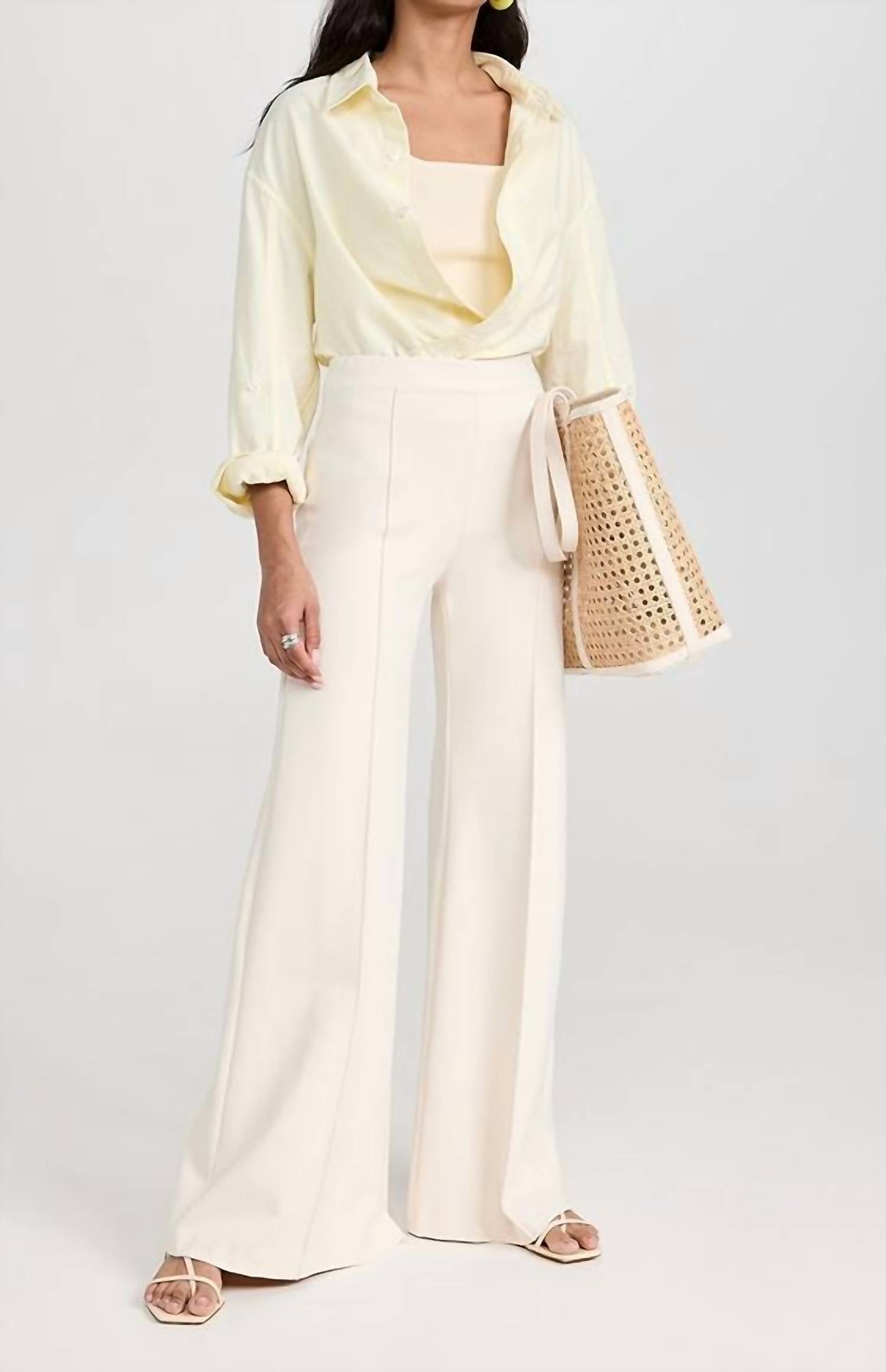 Rosetta Getty - Pintuck Wide Leg Flare Pants