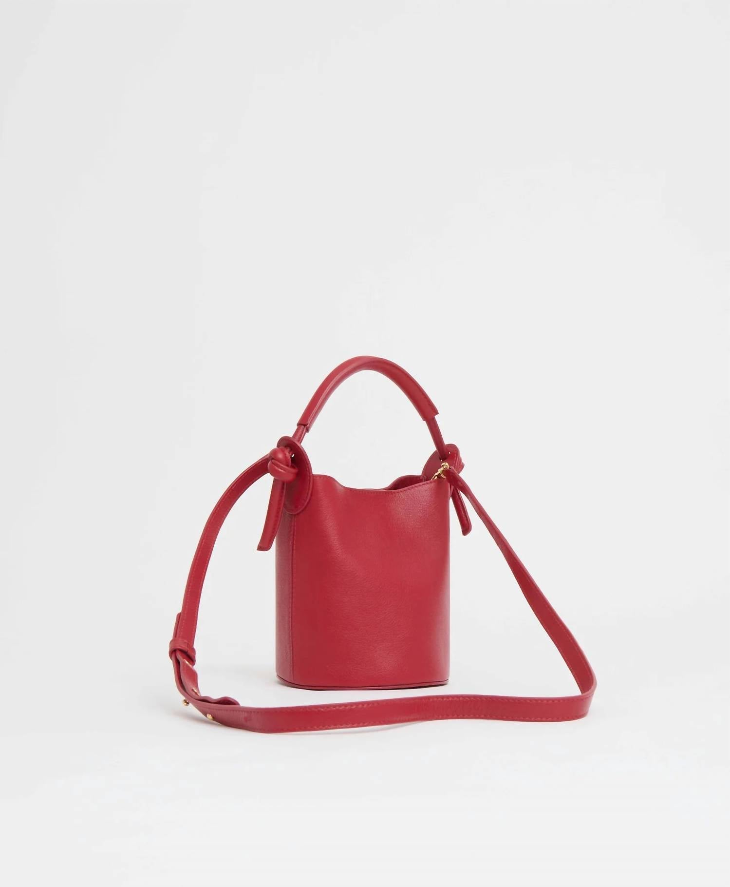 Mansur Gavriel Women's Mini Fortuna Bucket Bag in pomodoro - women's bag - detail view