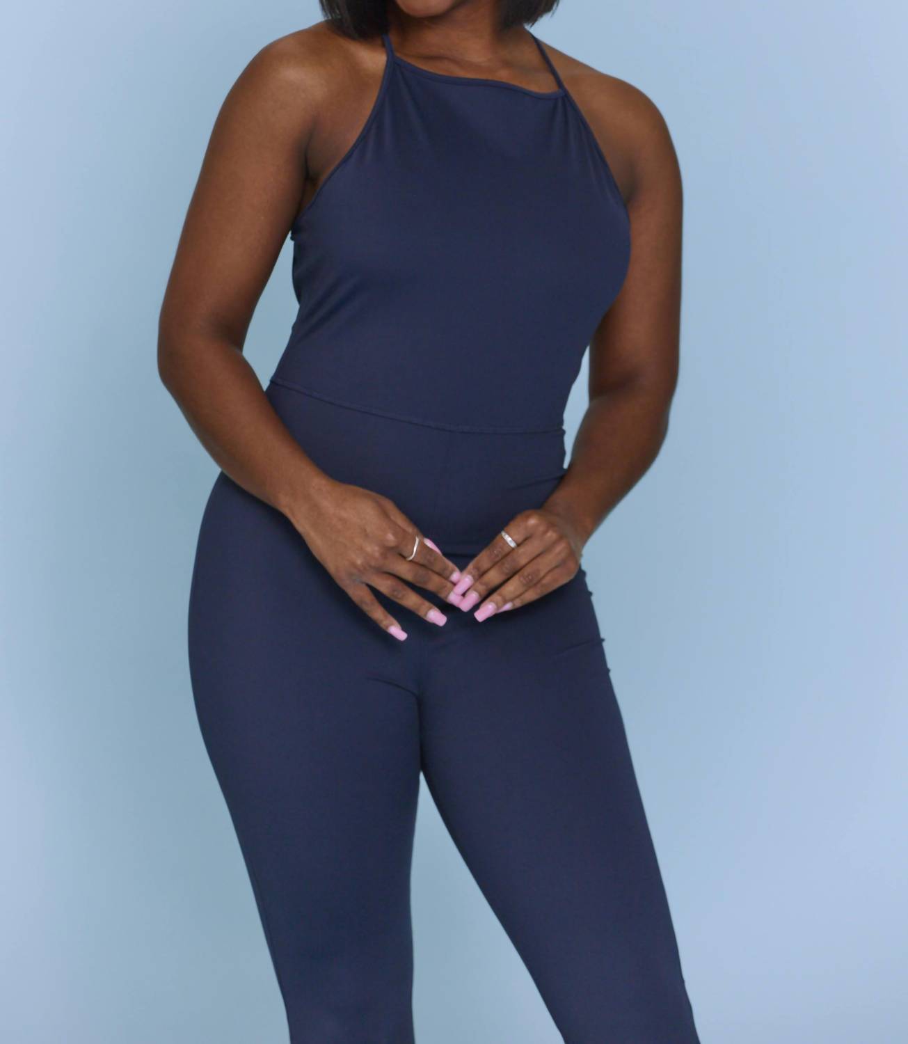 Le Lis - Holding On Halter Neck Flared Jumpsuit