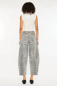 Kancan - High Rise Leopard Horseshoe Jeans