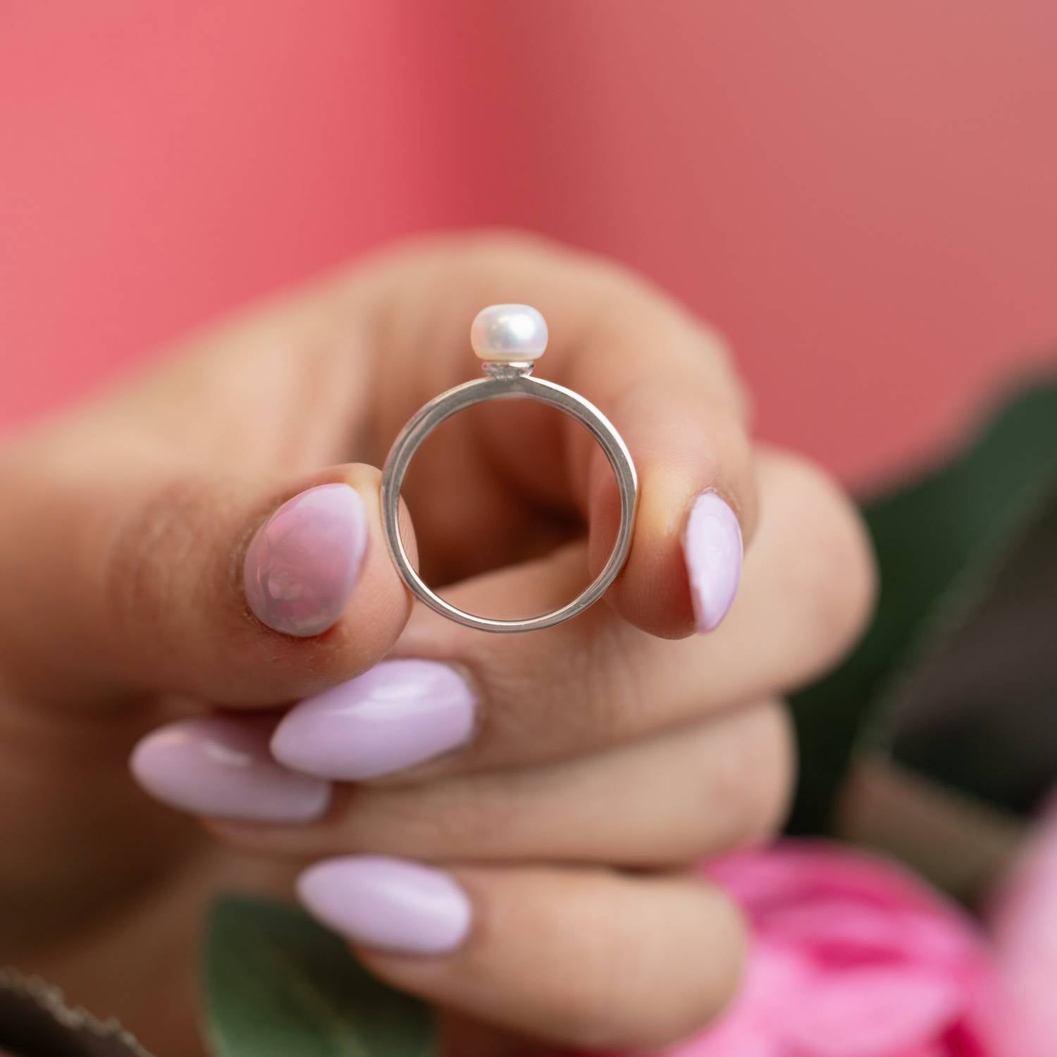 Starlette Women's The Pearl Of Our Collection Amber Ring in silver - women's jewelry - alternate view