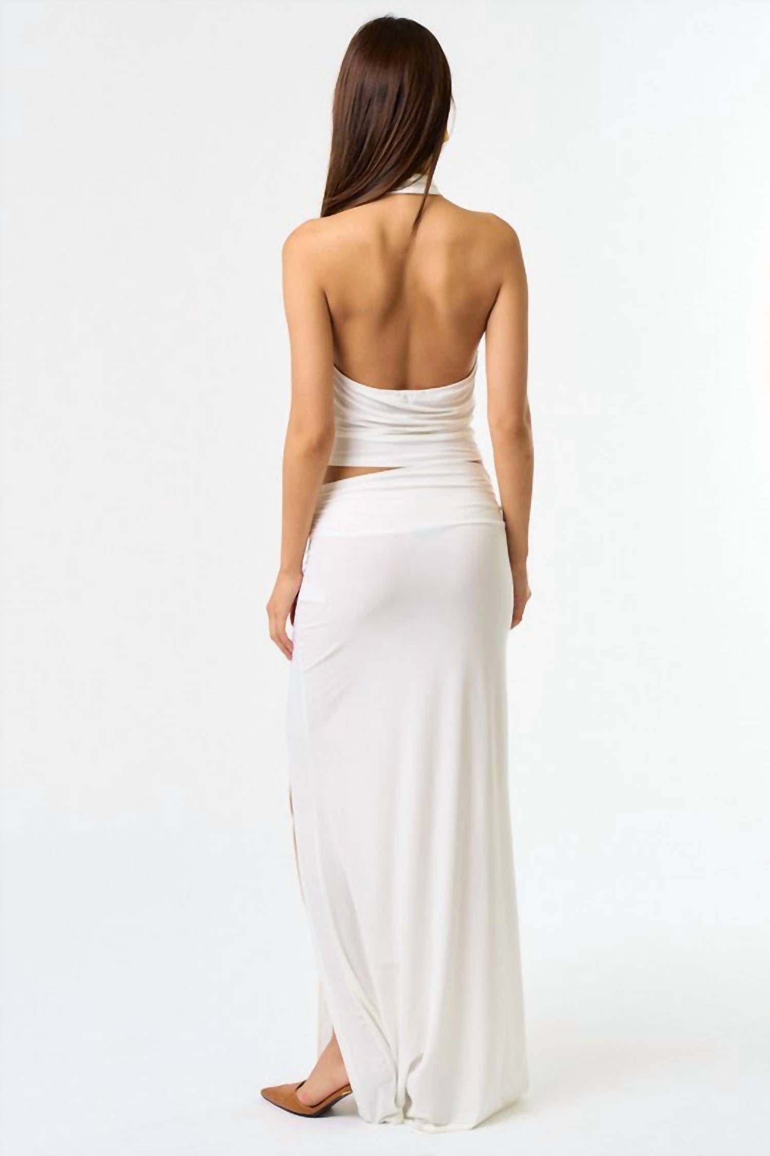 Blue Blush Married In Mykonos Maxi Skirt Set in mykonos maxi skirt set in white - women's skirt - alternate view
