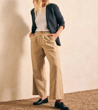 Faherty - Marin High Waisted Wide Leg Cotton Canvas Pant