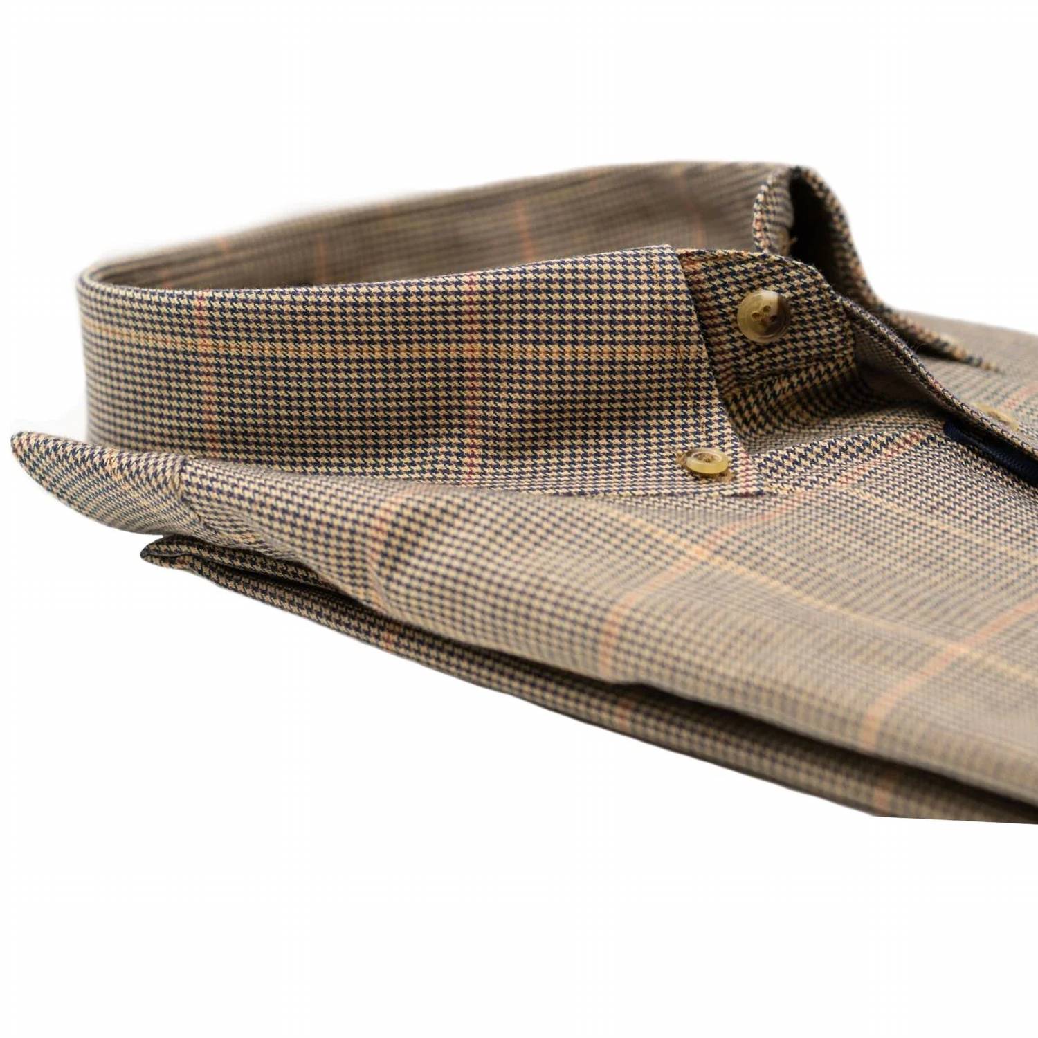Viyella - Men's Mini District Houndstooth Check Cotton And Wool Blend Button-down Shirt