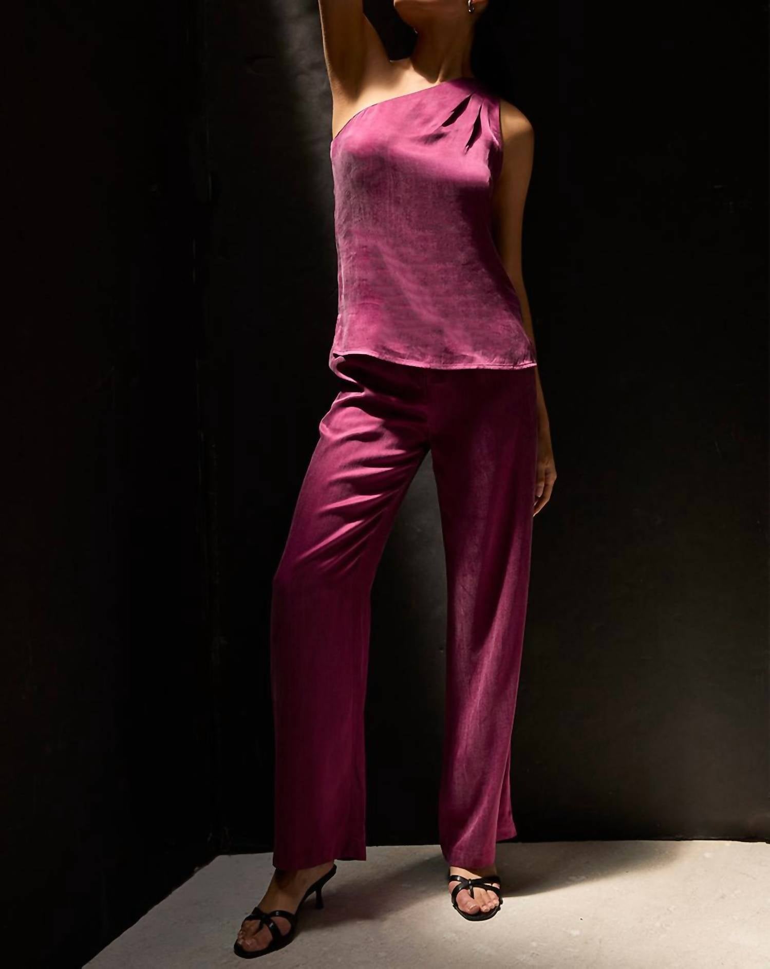 CRESCENT Bethany Top in merlot - women's blouse - view 5