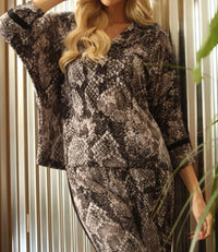Joseph Ribkoff - Snakeskin Three Quarter Sleeve Top