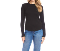 Karen Kane Ribbed Crewneck Sweater in black - women's sweater