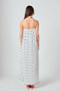 Endless Rose - Samantha Strapless Pleated Polka Dot Maxi Dress