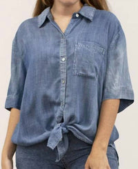 Caite & Kyla Sia Blouse in blue - women's shirt