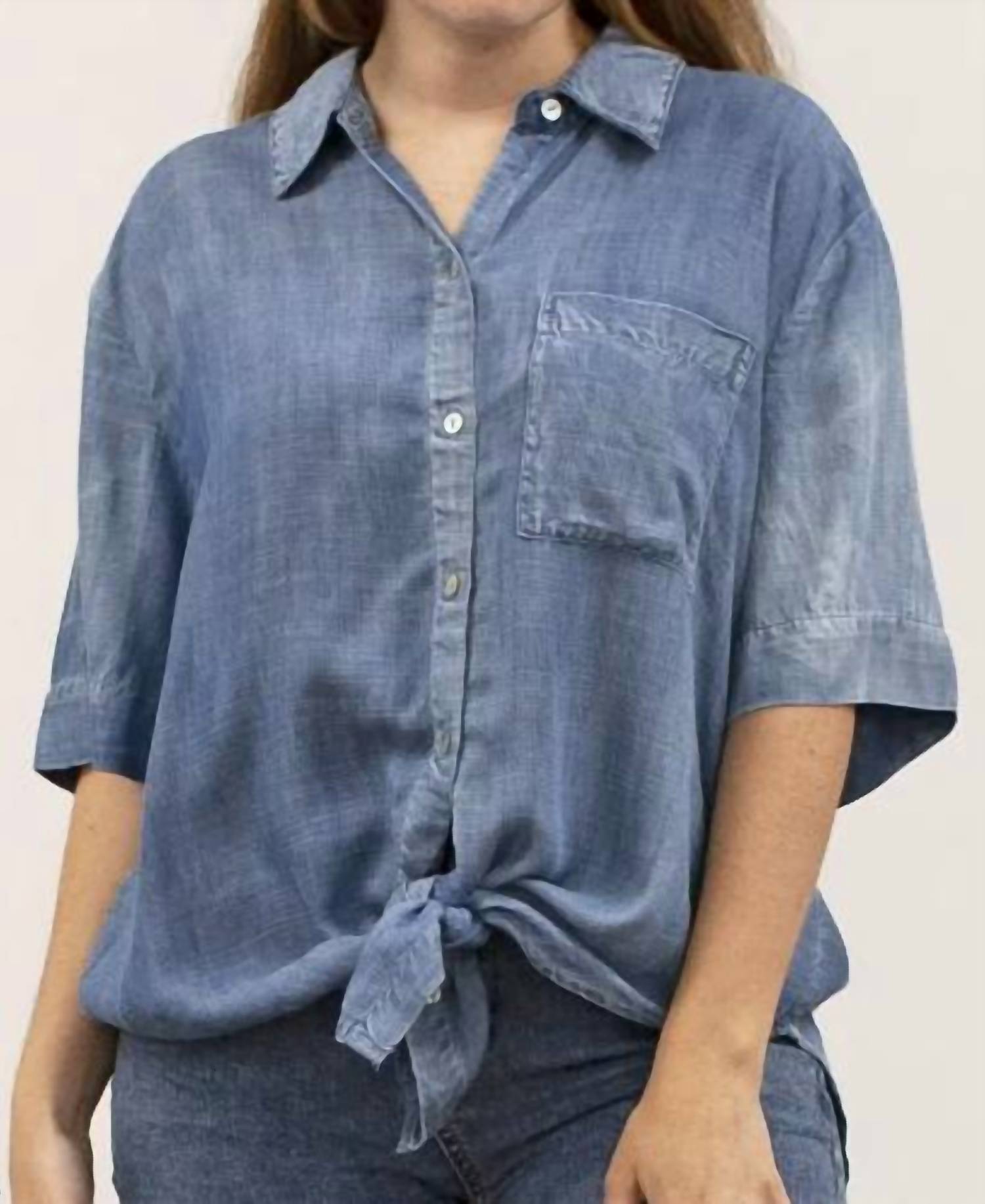 Caite & Kyla Sia Blouse in blue - women's shirt